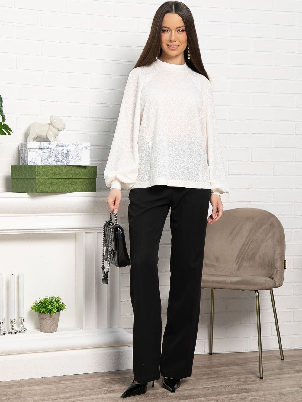 Блуза Нативия (молочная) Б15234-18М LT Collection