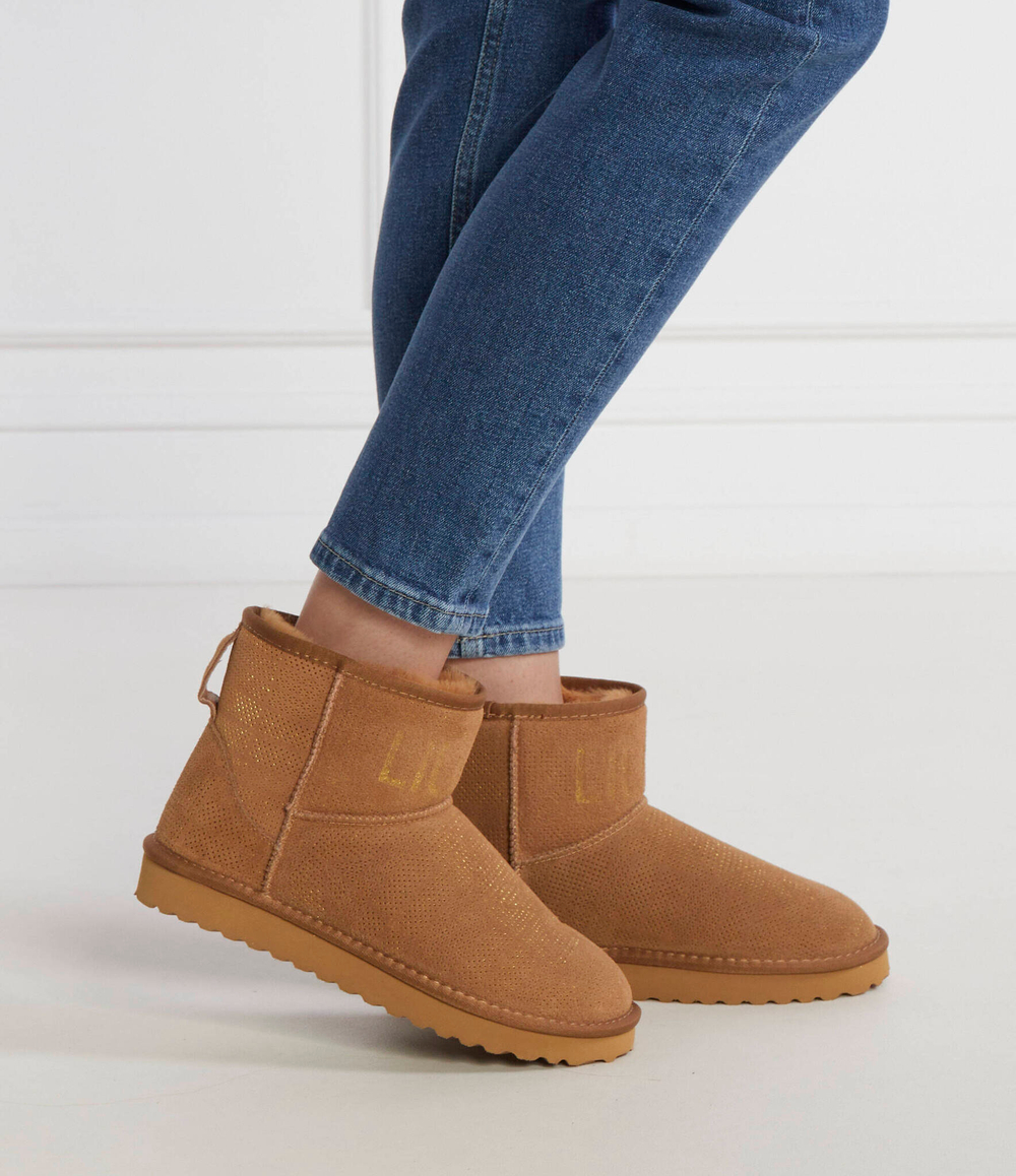 Кожаные угги jil 02 - ankle boot perforated cow suede sand Liu Jo - коричневый(SA4055 PX373)