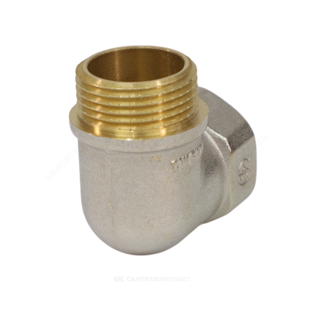 Угольник латунь никель Ду 25 (1") ВР/НР 9002 ГОСТ 32585-2013 Aquasfera 9002-03