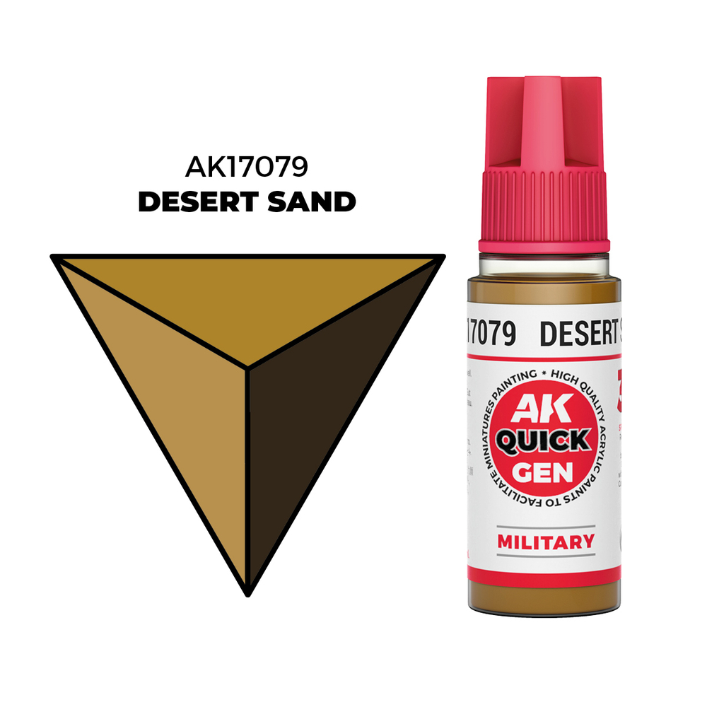 AK Interactive Desert Sand Quick Gen - контрастная акриловая краска, 18 мл
