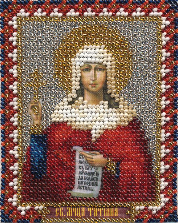 Набор для вышивания бисером Panna, Икона святой мученицы Татьяны, 8,5х11 см