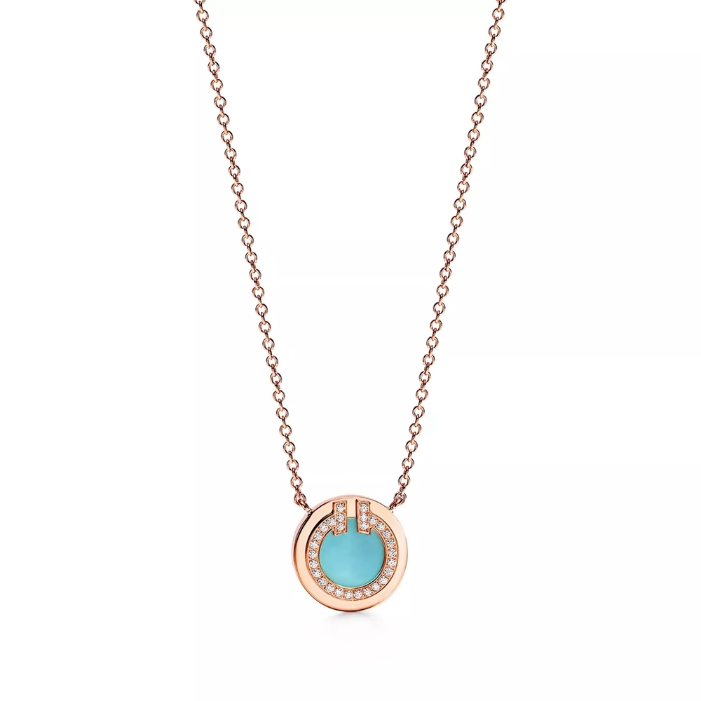 Подвеска из розового золота с бирюзой и бриллиантами, Tiffany 💠