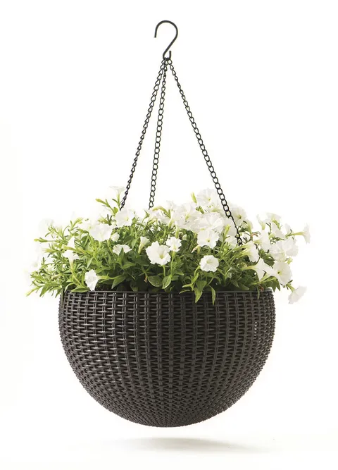 Подвесное кашпо под ротанг (Keter Rattan Hanging) коричневый