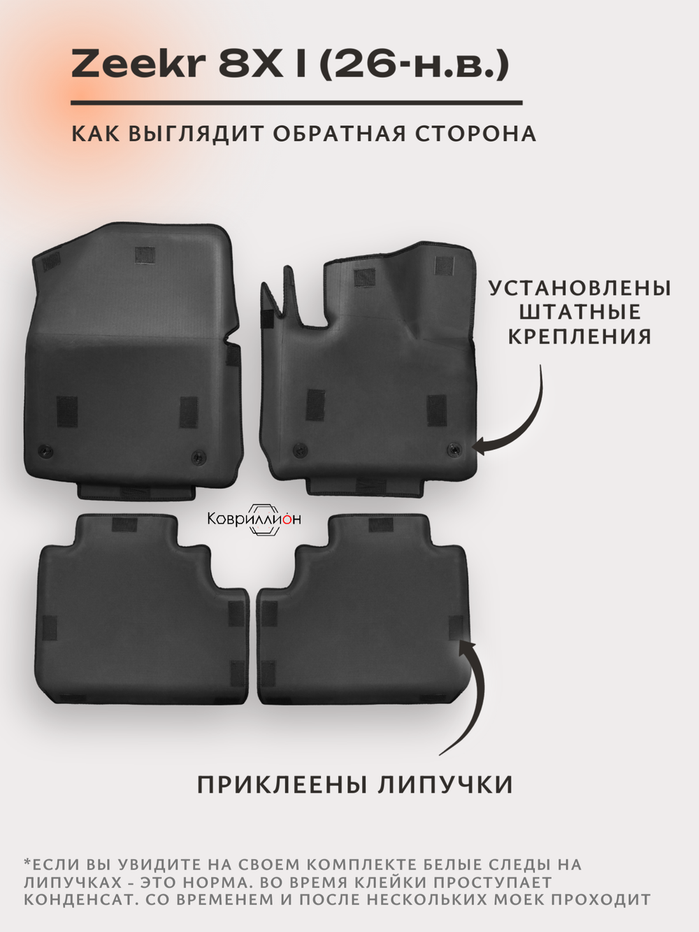 Автомобильные коврики ЭВА с бортами для Zeekr 8X I (26-н.в.)