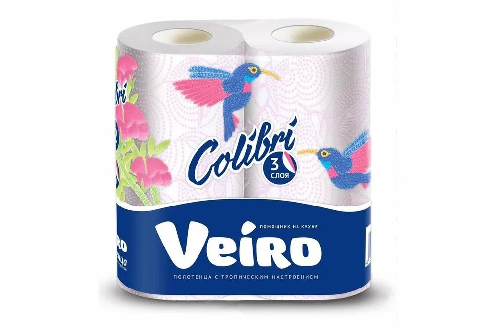 Полотенца бумажные Veiro Colibri 3сл 2р