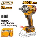 Аккумуляторный гайковерт BL 20В 400Hm 1/2 без АКБ и ЗУ SUPER INGCO CIWLI20401 INDUSTRIAL