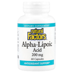 Natural Factors, Альфа-липоевая кислота, 200 мг, 60 капсул
