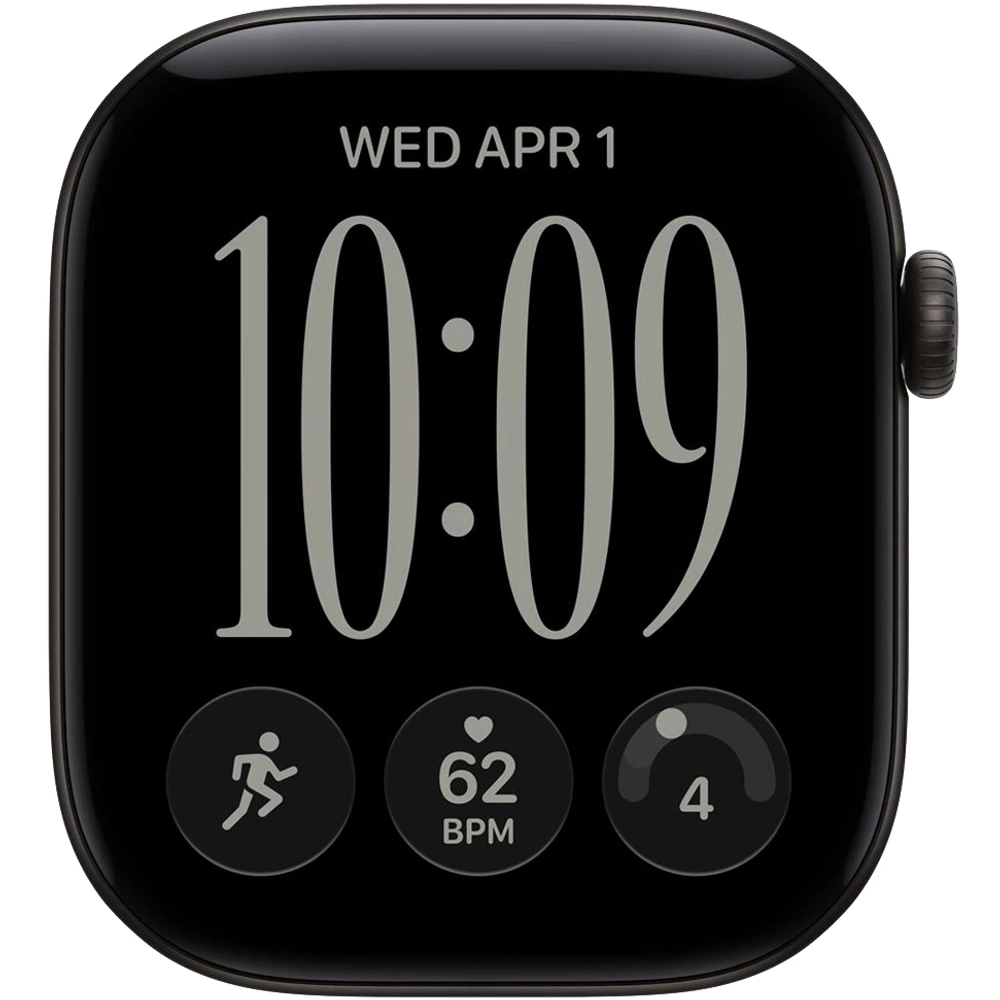 Часы Apple Watch Series 12, 42 мм, алюминий чёрного цвета, ремешок Sport Band чёрного цвета