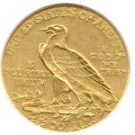 2 и 1/2 доллара 1910. США (Индеец). Золото XF