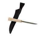 Нож Чукотка средний, сталь 95Х18, стабил. карельская берёза, латунь