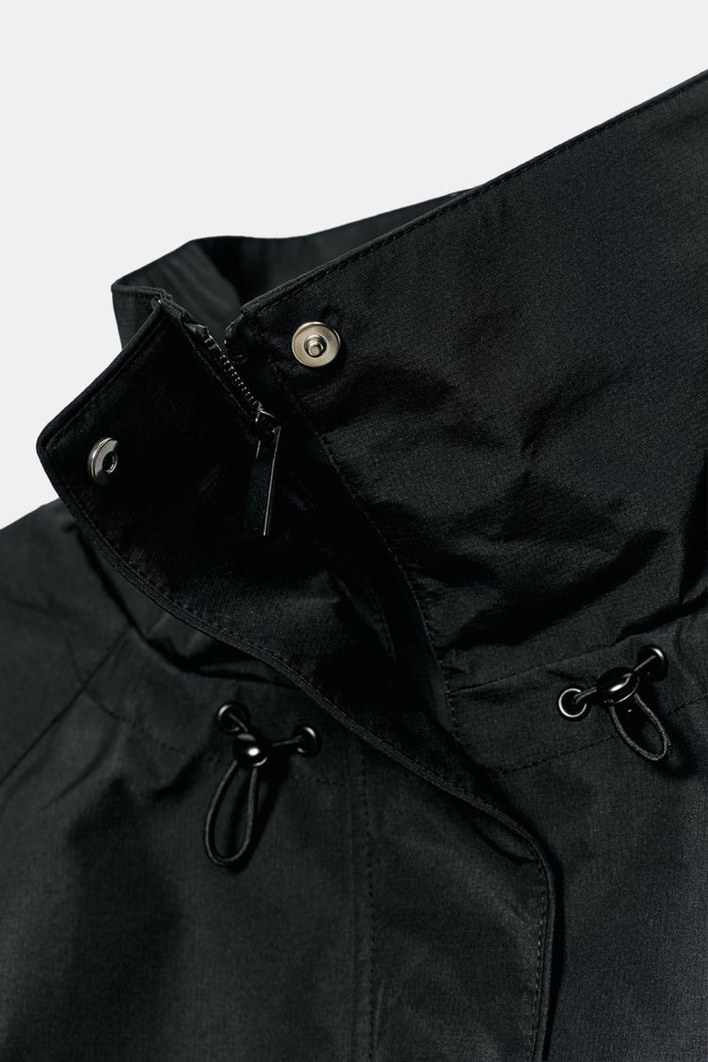 ZARA УДЛИНЕННАЯ ВЕТРОЗАЩИТНАЯ КУРТКА WATER REPELLENT, ЧЕРНЫЙ