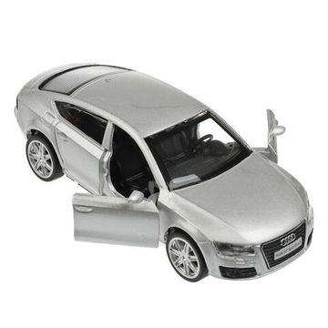 Машина металл AUDI a7 11 см, двери, инерция, серебристый,  кор. Технопарк
