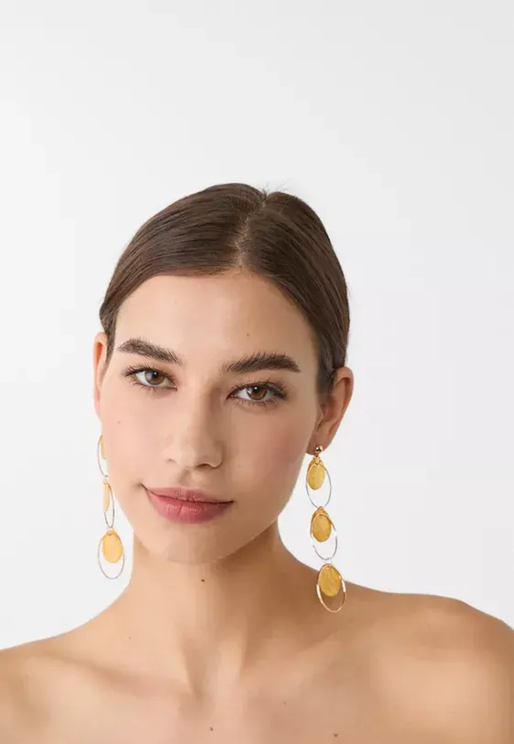 STRADIVARIUS Серьги с контрастным кругом, золотой