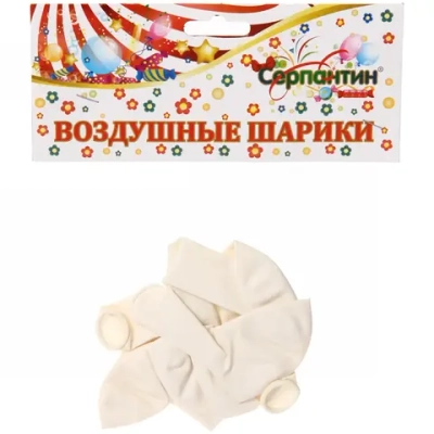 Воздушные шары 5 шт, 10»/25см Безмятежность (белый)