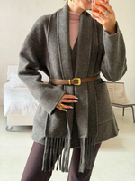 Мокко пальто с шарфом