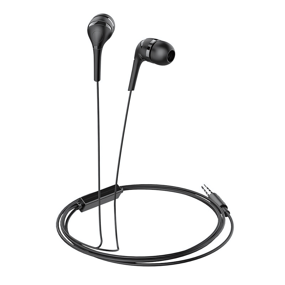 Гарнитура HOCO M40, вакуумные, разъем Jack, кабель 1.2 м Black