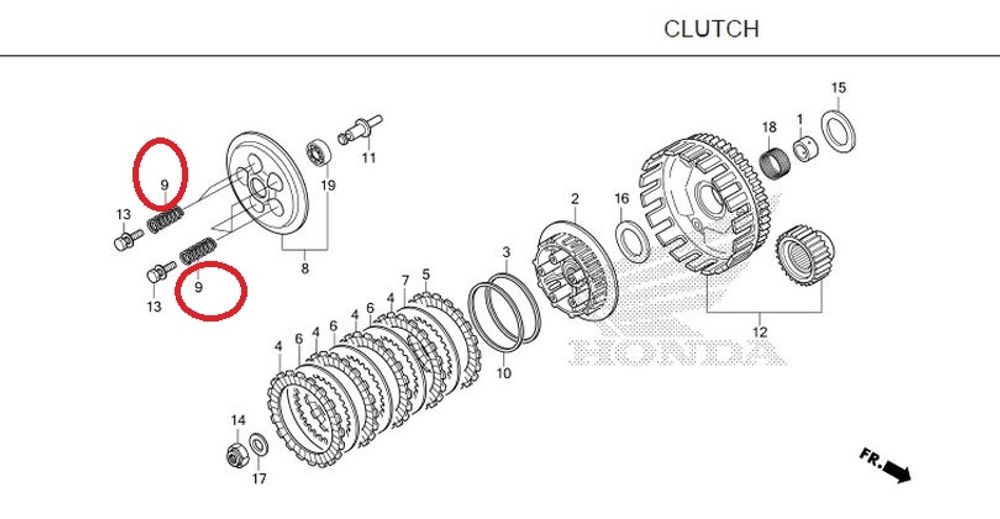 22401-K33-D01. SPRING, CLUTCH. CBR300