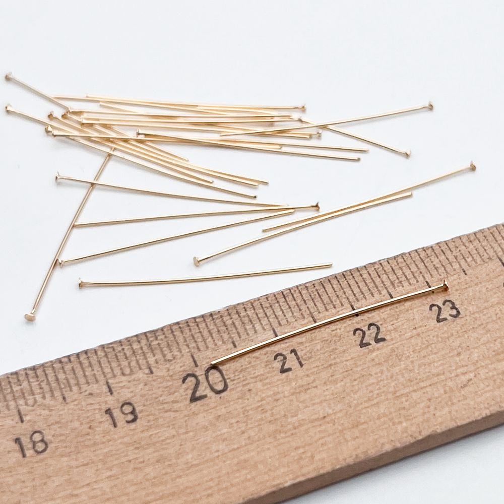 Пины-гвоздики (штифты), цвет золото, длина 30 мм, толщина 0,4 мм, цена за 10 штук