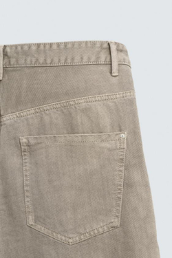 ZARA БРЮКИ RELAXED FIT С ПЕРЕКРЕСТНОЙ ЗАСТЕЖКОЙ, СВЕТЛО-СЕРЫЙ