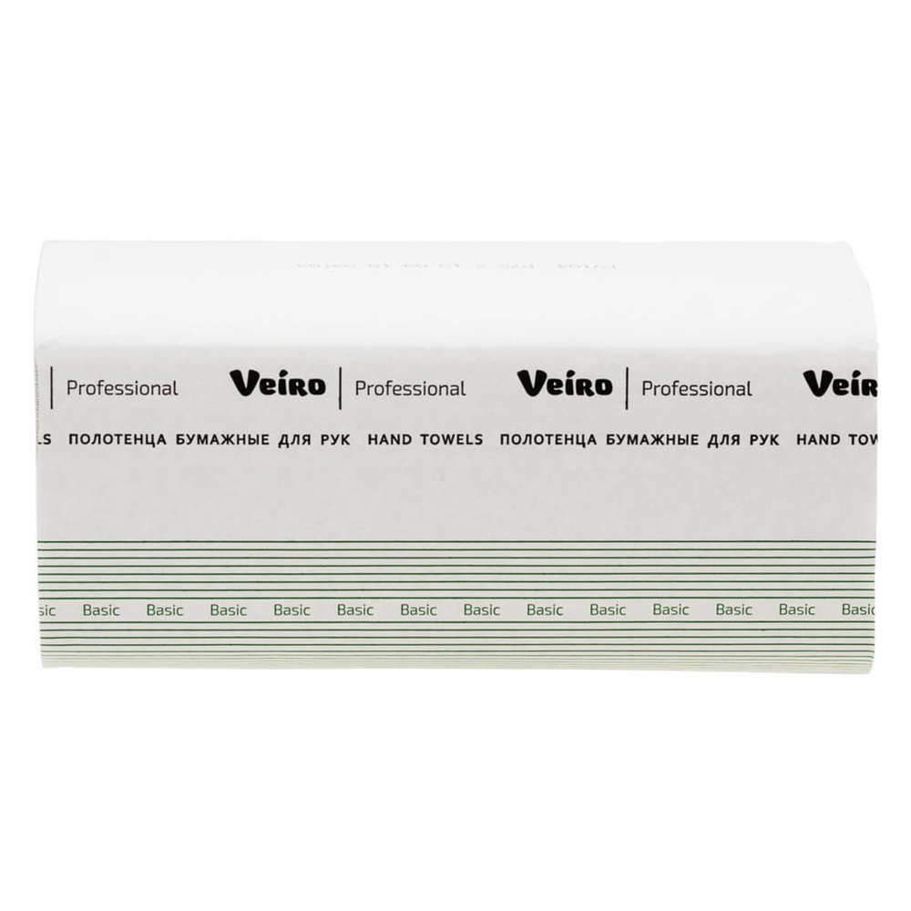 Бумажные полотенца V-сложения в пачках Veiro Professional Basic натуральный однослойные (20 пачек по 250 л)
