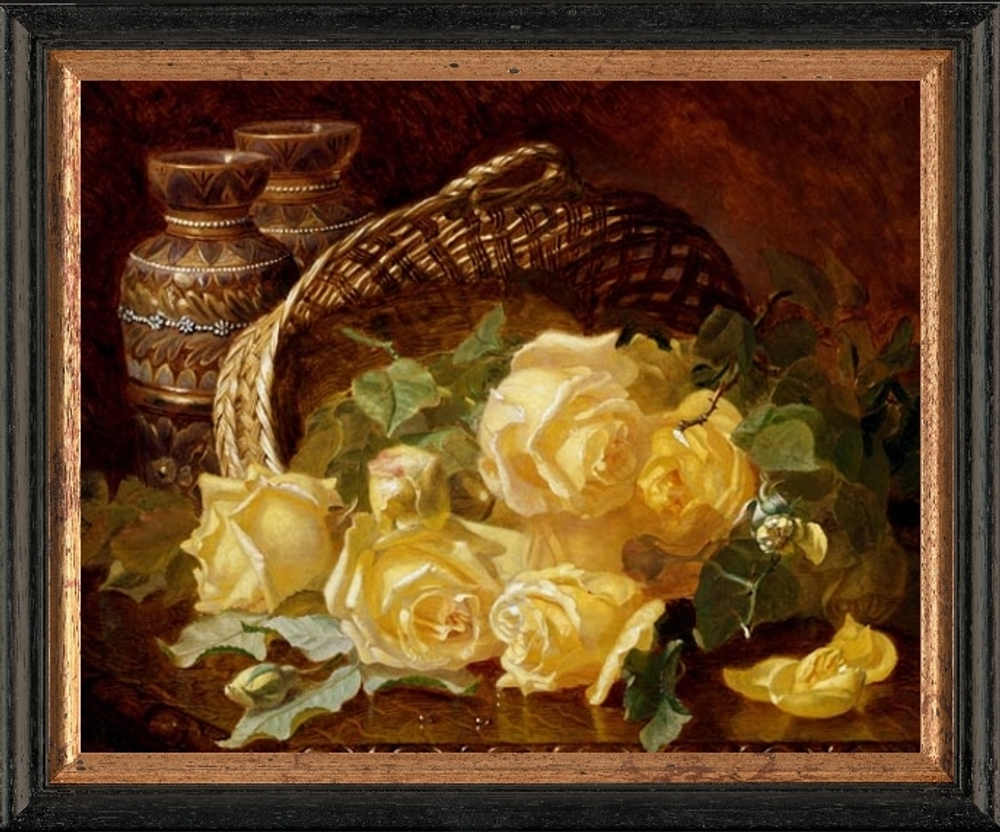 Картина Brookpace Fine Art Basket of Yellow Roses (60 x 49 см)