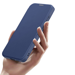Чехол книжка синего цвета с MagSafe для Samsung Galaxy S26+ Плюс, серия Skin X Pro Series от Dux Ducis