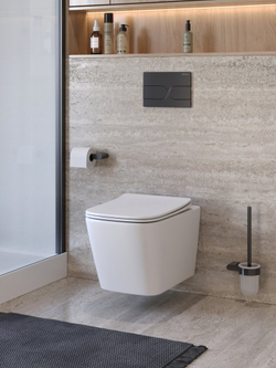 Унитаз подвесной безободковый с сиденьем микролифт BelBagno KRAFT BB7106CH-TOR/SC