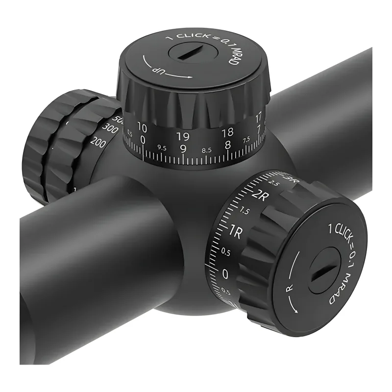Прицел Vector Optics Tauron (Taurus) ED 5-40x56 FFP, SF, VTA-8 (MIL) - барабанчики настройки и разметка, крупный план