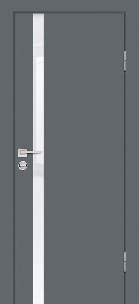 Дверь P-8 / Цвет Графит / белоснежный лакобель / Двери PROFILO PORTE Дверь P-8 / Цвет Графит / белоснежный лакобель / Двери PROFILO PORTE