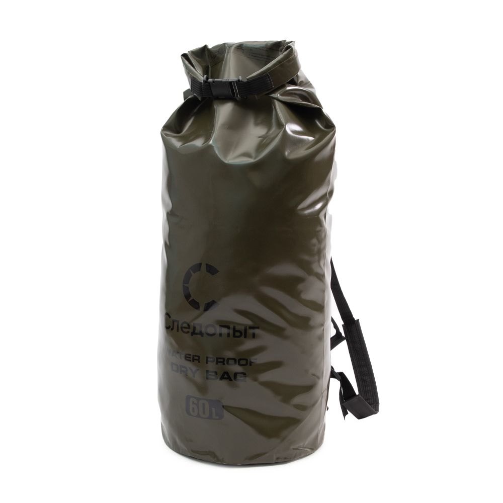 Гермомешок "СЛЕДОПЫТ - Dry Bag",с лямками, 60 л,ПВХ, цв. хаки/25/