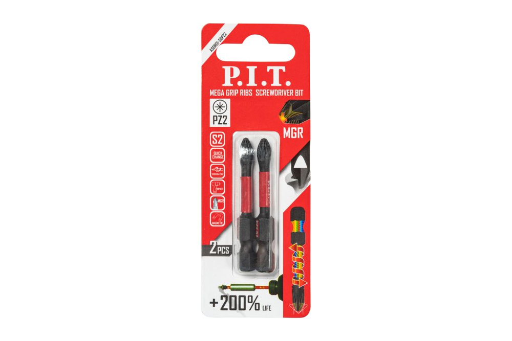 Биты ударные P.I.T. PZ2x50 мм 2 шт в уп.(ASDR01-50PZ2)
