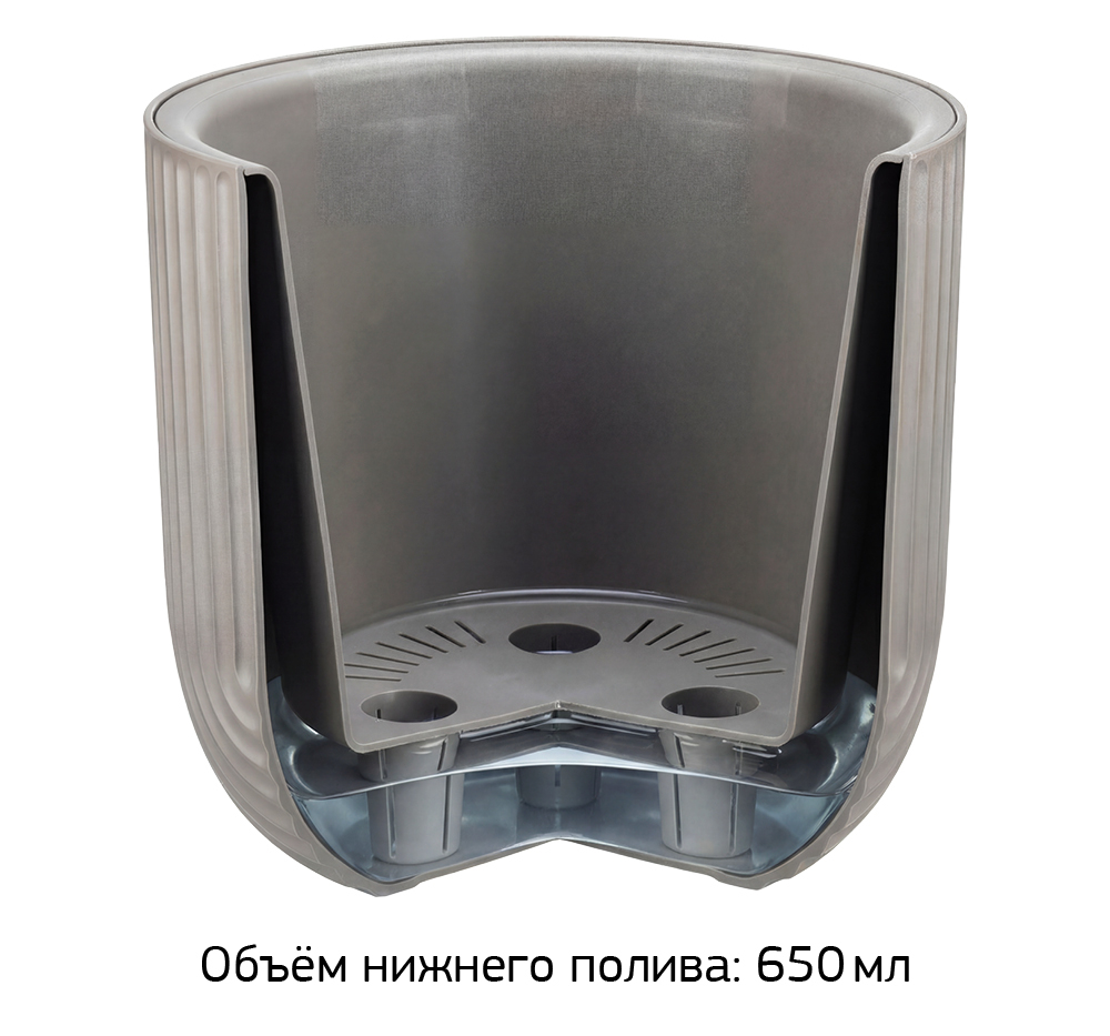 Кашпо РАМОНА D180 мм 1,9 л со вставкой 18*18*16,5см М3261