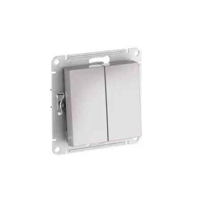 ATLASDESIGN AQUA 2-клавишный ВЫКЛЮЧАТЕЛЬ, IP44, сх.5, 10АХ, мех., быстрозажим. клем., АЛЮМИНИЙ