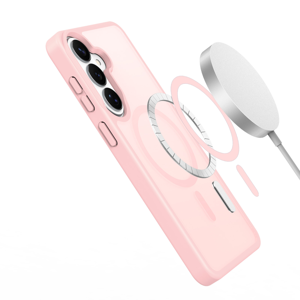 Чехол светло-розового цвета с MagSafe для Samsung Galaxy S26+ Плюс, серия Yind Series от Dux Ducis