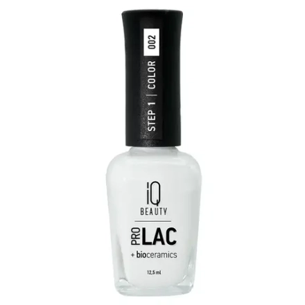 IQ BEAUTY Лак для ногтей профессиональный укрепляющий с биокерамикой #002, 12.5 мл Белый