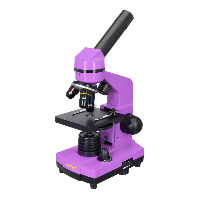 Микроскоп Levenhuk Rainbow 2L Amethyst\Аметист - вид спереди в три четверти слева