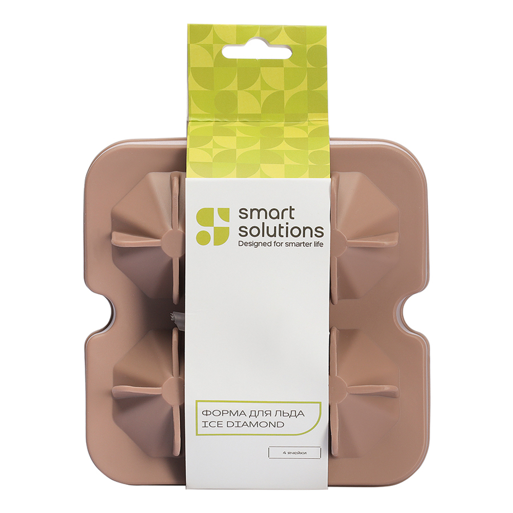 Форма для льда Smart Solutions Ice diamond пепельно-розовая