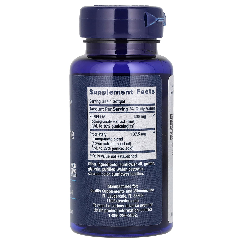 Life Extension, Pomegranate Complete, гранатовый комплекс, 30 капсул
