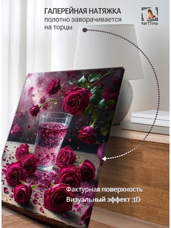 Картина "Розовый водопад", для интерьера 30х40см 1шт.