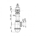 A441-DN50/40 Cифон бутылочный для мойки 40/50 [Alcaplast]