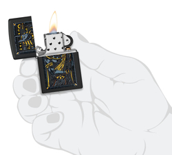 Зажигалка ZIPPO Anubis с покрытием Black Matte, латунь/сталь, черная, 38x13x57 мм, шт