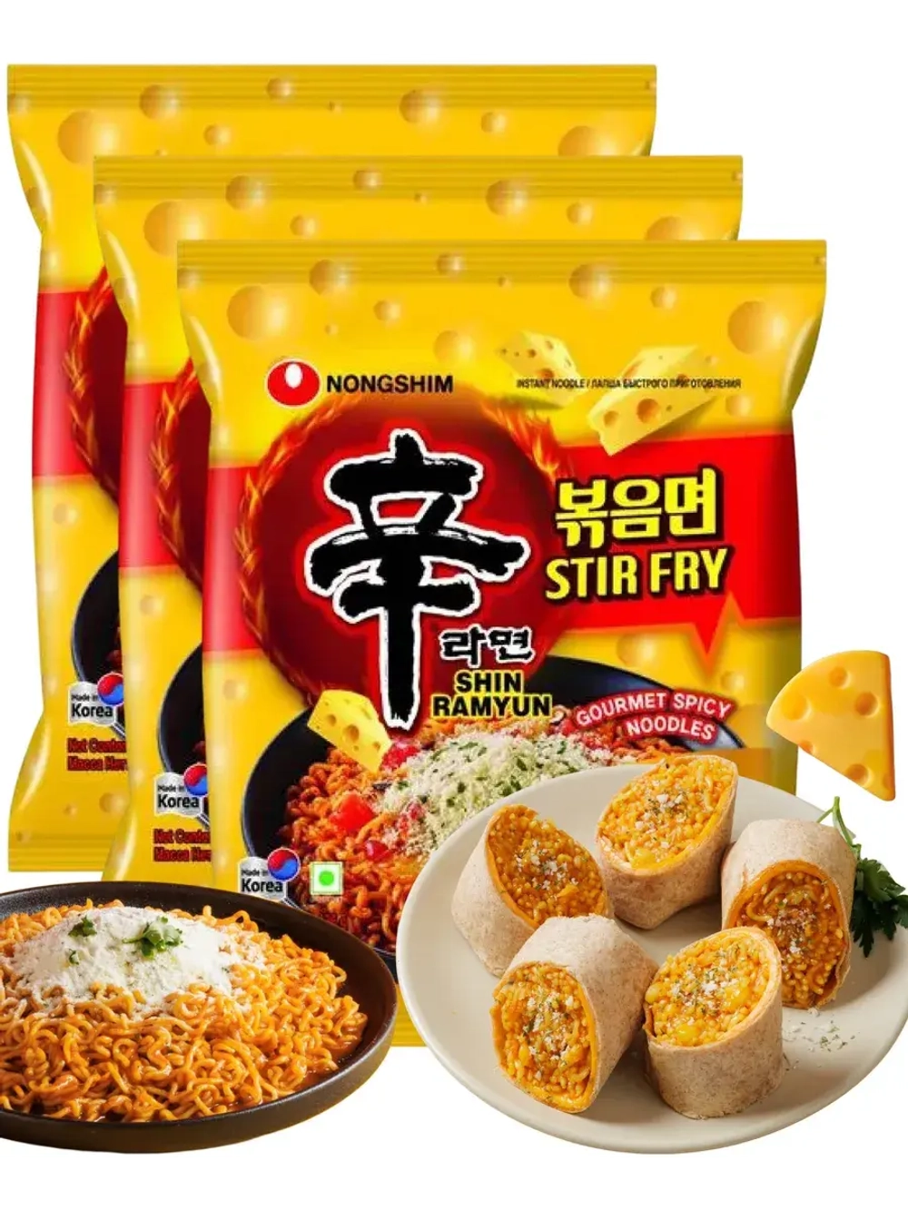 Лапша жареная с сыром Shin Ramyun Stir Fry 136 г * 3 шт