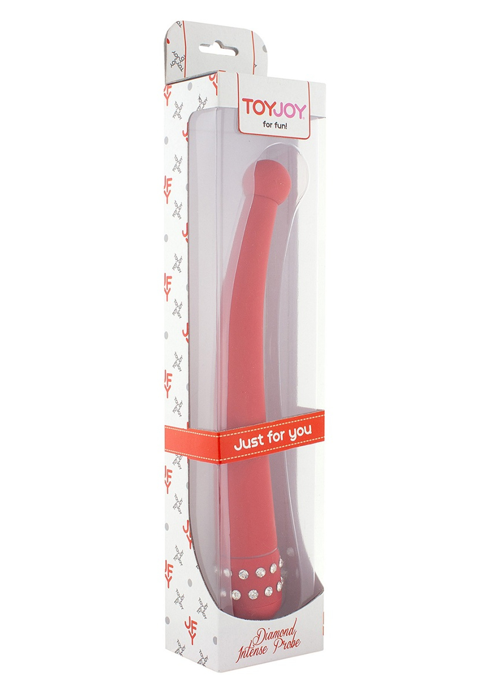 Красный вибратор DIAMOND INTENSE PROBE - 21,5 см.