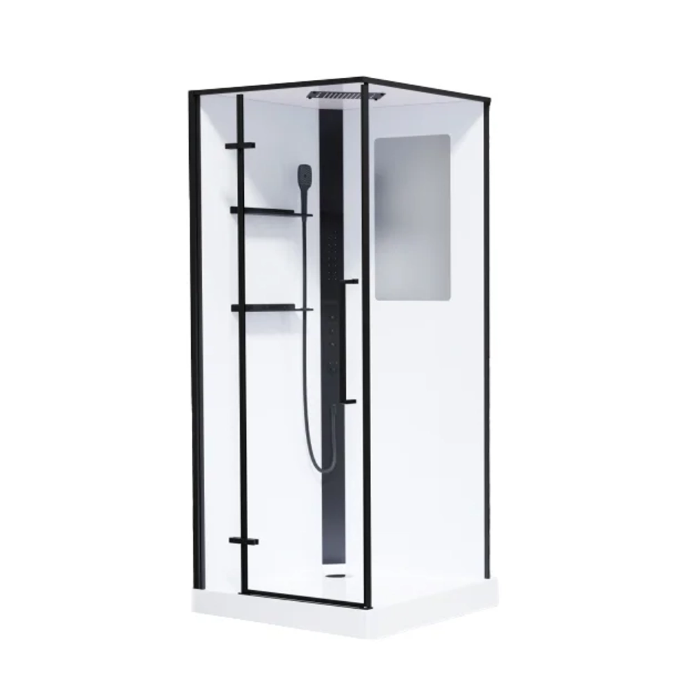 Кабина душевая Esbano (Эсбано) ESM-QUADRO-90 L, с низким поддоном, с гидромассажем, 90х90х215