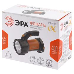 Светодиодный фонарь ЭРА PA-606 прожектор аккумуляторный 5 Вт, литий, поворотная ручка, Альфа | Прожекторные фонари