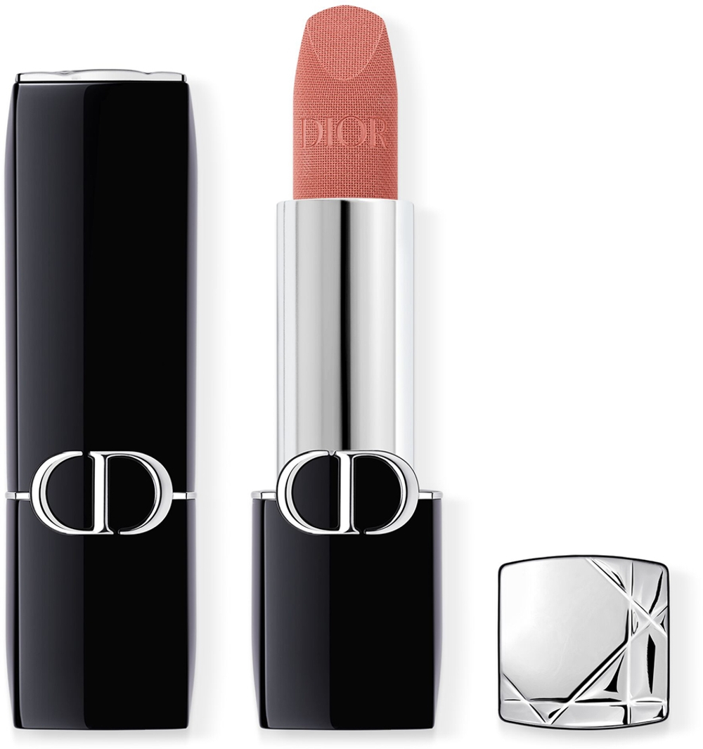DIOR Rouge Dior - Помада для губ с долгим сроком носки, флакон с возможностью пополнения. оттенок 100 Nude Look Velvet, 3 g