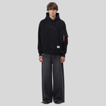 Толстовка Alpha Industries Utility Pocket Hoodie Relaxed Fit Black (Черная)