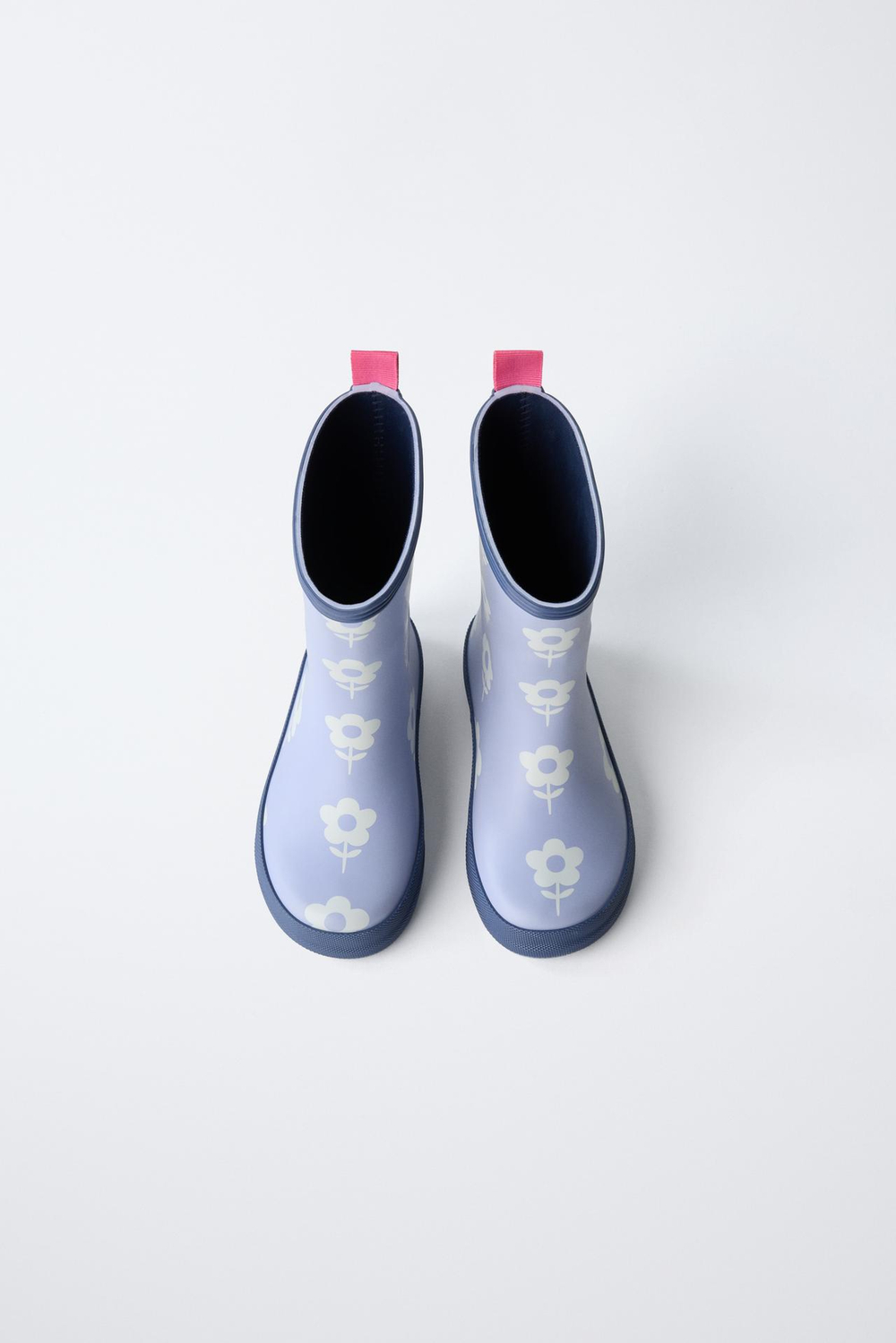 ZARA РЕЗИНОВЫЕ БОТИНКИ С ЦВЕТОЧНЫМ ПРИНТОМ, СИНИЙ