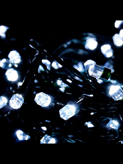 Гирлянда светодиодная "КРИСТАЛЛ 8мм",100LED,холод бел,10м+5м своб.каб,8 реж,зел провд,IP44, 31V адап MAG-G065-100