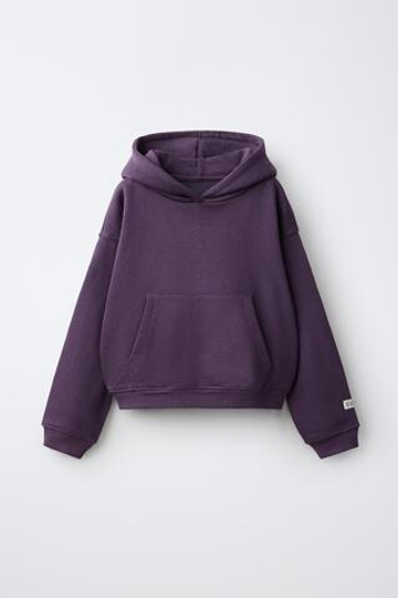 ZARA ХУДИ С НАШИВКОЙ, БАКЛАЖАННЫЙ